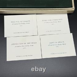 Sterling Silver Proofs 1972 Franklin Mint Holiday Medals Set 4 In Box/w Stands