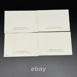Sterling Silver Proofs 1972 Franklin Mint Holiday Medals Set 4 In Box/w Stands