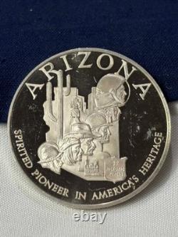 Sterling Silver Round 1974 FM Great Seal Of Arizona 33G FRANKLIN MINT