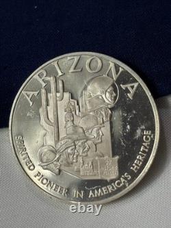 Sterling Silver Round 1974 FM Great Seal Of Arizona 33G FRANKLIN MINT