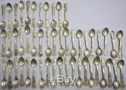 Sterling Silver Spoon Miniatures Set By The Franklin Mint Official State Flower