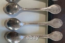 Sterling Silver Spoon Set Of 12 With Case, 12 Days Of Christmas 925 Franklin Mint