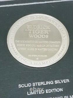 Surpressed Franklin Mint Tiger Woods Medal Sterling Silver Coin Rare 1997 Golf