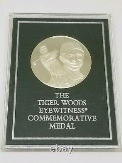 Surpressed Franklin Mint Tiger Woods Medal Sterling Silver Coin Rare 1997 Golf