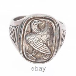 Sz10.5 Georg Jensen sterling silver Celtic eagle ring 1982 for Franklin Mint