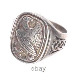 Sz10.5 Georg Jensen sterling silver Celtic eagle ring 1982 for Franklin Mint