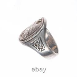 Sz10.5 Georg Jensen sterling silver Celtic eagle ring 1982 for Franklin Mint