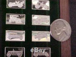 THE CENTENNIAL 100 CAR MINI STERLING SILVER INGOT COLLECTION 1875-1975 w CASE