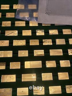 THE FRANKLIN MINT FLAGS OF ALL NATIONS Missing 2 GOLD ON STERLING SILVER