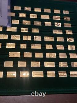 THE FRANKLIN MINT FLAGS OF ALL NATIONS Missing 2 GOLD ON STERLING SILVER