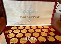THE LIFE OF CHRIST 24 KT Gold Plated Sterling Silver Medals (25 medals)