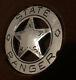 Texas State Ranger Badge Sterling Silver Cut-out Star Franklin Mint Peso 1987