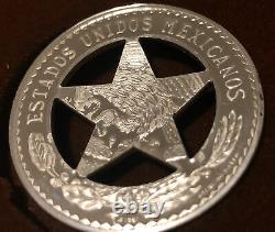 Texas State Ranger Badge STERLING SILVER Cut-Out Star FRANKLIN MINT Peso 1987