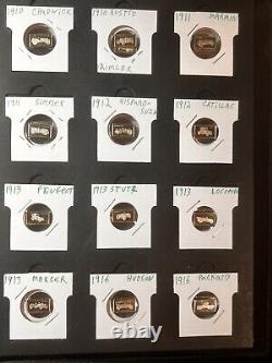 The 100 Greatest Cars Silver Miniature Bar Collection 2.3 Grams Each Lot Of 96