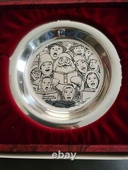 The Carolers by Norman Rockwell Franklin Mint Sterling Silver Christmas Plate