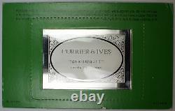 The Currier & Ives Proof Silver Ingot (over 2.5oz). 999 Fine Silver Wooding Up