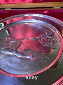 The Danbury Mint Michelangelo. 925 STERLING SILVER Plate The Creation of Adam