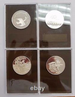 The Franklin Mint, 1973 Sterling Silver Rounds With Different Theme, Set Of 4