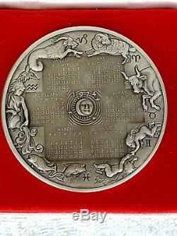 The Franklin Mint 1974 Annual Calendar / Art Medal / Sterling Silver