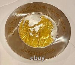 The Franklin Mint 1975 Official Bicentennial Commemorative Plate Silver/24K Gold