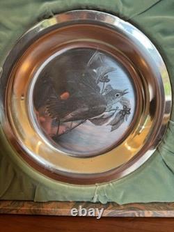 The Franklin Mint Audubon John James Audubon Wood Thrush Sterling Silver Plate
