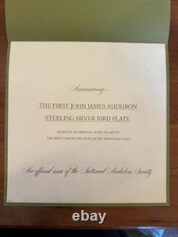 The Franklin Mint Audubon John James Audubon Wood Thrush Sterling Silver Plate
