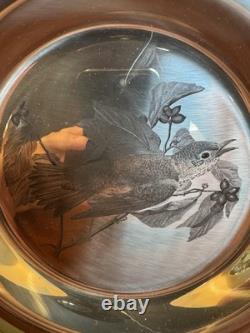 The Franklin Mint Audubon John James Audubon Wood Thrush Sterling Silver Plate