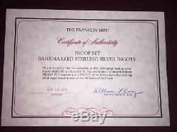 The Franklin Mint Bankmarked Sterling Silver Ingots 50 1000-grain Ingots