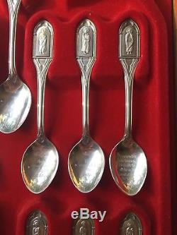 The Franklin Mint Collection of Apostle Spoons Solid Sterling Silver Limited Ed