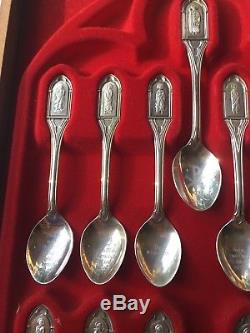 The Franklin Mint Collection of Apostle Spoons Solid Sterling Silver Limited Ed