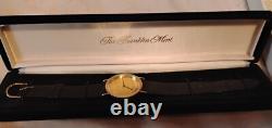 The Franklin Mint Eagle Coin Watch Gold Tone 32mm. 925 STERLING DIAL, untested