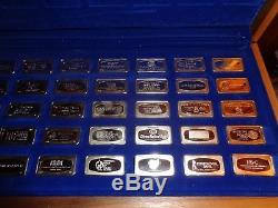 The Franklin Mint Guaranteed 1000 Grains 925 Sterling Silver Bar Set of 50
