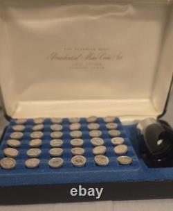The Franklin Mint Presidential Mini-Coin Set First Edition Silver w Magnify Lens