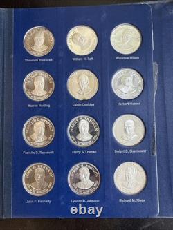 The Franklin Mint Presidential Treasury of 36 Commemorative Medals 925 Silver