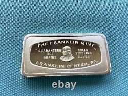 The Franklin Mint Solid Sterling Silver Alabama Bank Bar 2.32 Oz