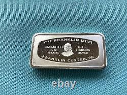 The Franklin Mint Solid Sterling Silver Delaware Bank Bar 2.31 Oz