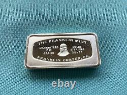 The Franklin Mint Solid Sterling Silver North Dakota Bank Bar 2.32 Oz