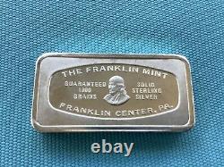 The Franklin Mint Solid Sterling Silver Oregon Bank Bar 2.31 Oz