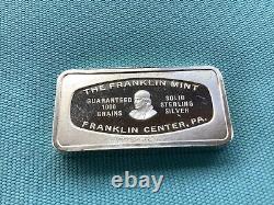 The Franklin Mint Solid Sterling Silver South Dakota Bank Bar 2.35 Oz