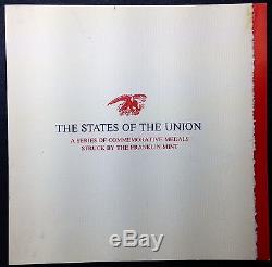 The Franklin Mint States of the Union Series-Book of solid sterling silver medal