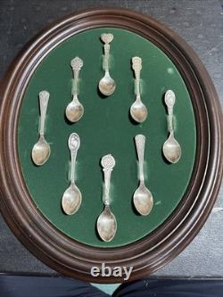 The Franklin Mint Sterling Silver Welsh Love Spoon Collection With Original Case