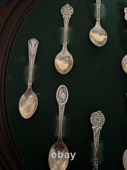 The Franklin Mint Sterling Silver Welsh Love Spoon Collection With Original Case