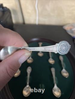 The Franklin Mint Sterling Silver Welsh Love Spoon Collection With Original Case