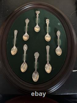 The Franklin Mint Sterling Silver Welsh Love Spoon Collection With Original Case