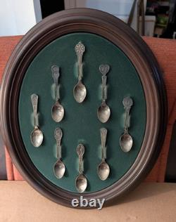 The Franklin Mint Sterling Silver Welsh Love Spoon Collection With Wall Display
