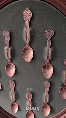 The Franklin Mint Sterling Silver Welsh Love Spoon Collection With Wall Display
