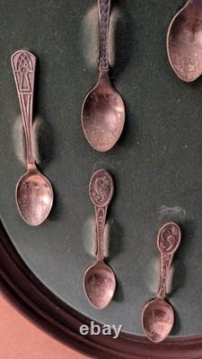 The Franklin Mint Sterling Silver Welsh Love Spoon Collection With Wall Display