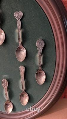 The Franklin Mint Sterling Silver Welsh Love Spoon Collection With Wall Display