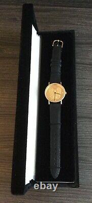 The Franklin Mint Vintage 1986 Gold Eagle Swiss Made Watch & Buffle Nautic Band