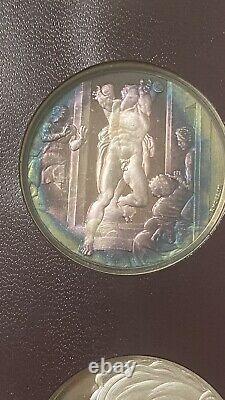 The Genius Of Michelangelo Franklin Mint 60 Sterling Silver Coin Medallions